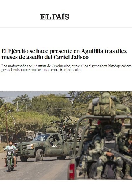 El Ejército se hace presente en Aguililla tras diez meses de asedio del Cartel Jalisco