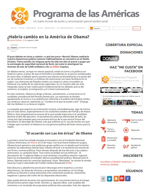 ¿Habría cambio en la América de Obama?