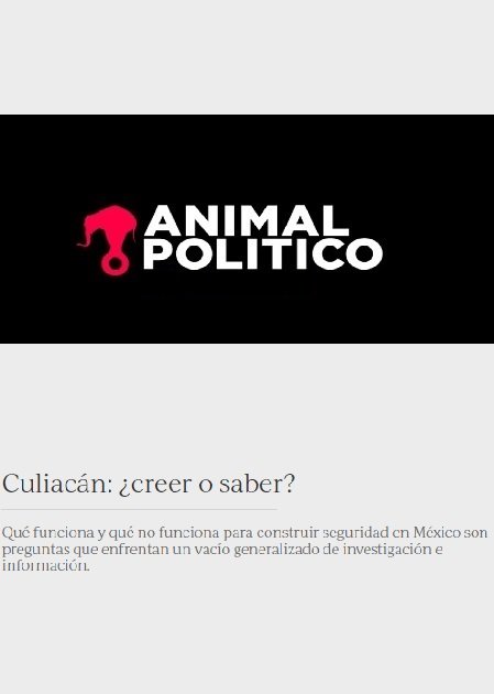 Culiacán: ¿creer o saber?