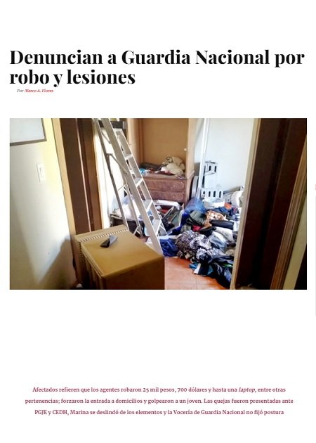 Denuncian a Guardia Nacional por robo y lesiones
