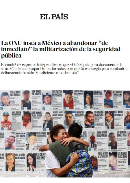 La ONU insta a México a abandonar “de inmediato” la militarización de la seguridad pública