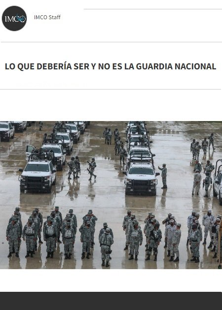 Lo que debería ser y no es la Guardia Nacional