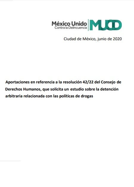 Aportaciones en referencia a la resolución 42/22 del Consejo de Derechos Humanos